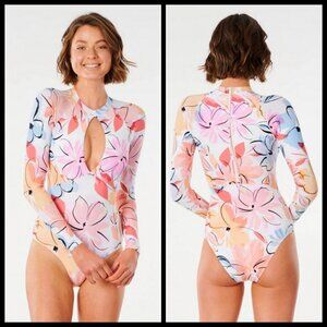 💕RIP CURL💕 Blossom Good Long Sleeve One Piece Swimsuit Floral Print Medium NWT